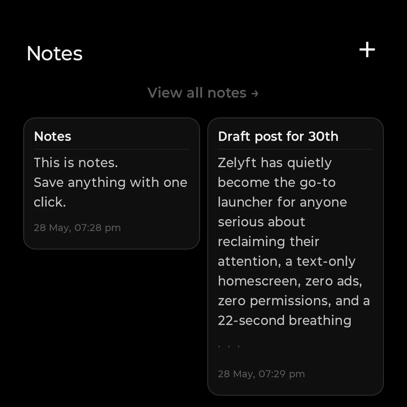 Zelyft Notes widget